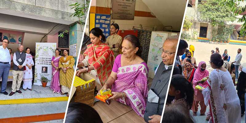 Distribution of Pads, Frooti & Chips at Nigam Pratibha Kanya Vidyalaya, Malviya Nagar