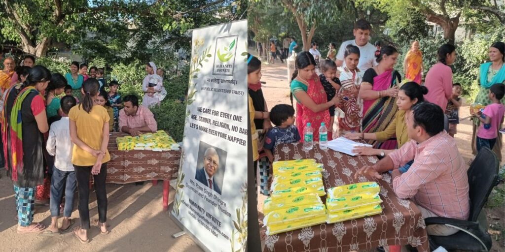 Awareness & Sanitary Pads Distribution at Shahpur Jat on  08.04.2023