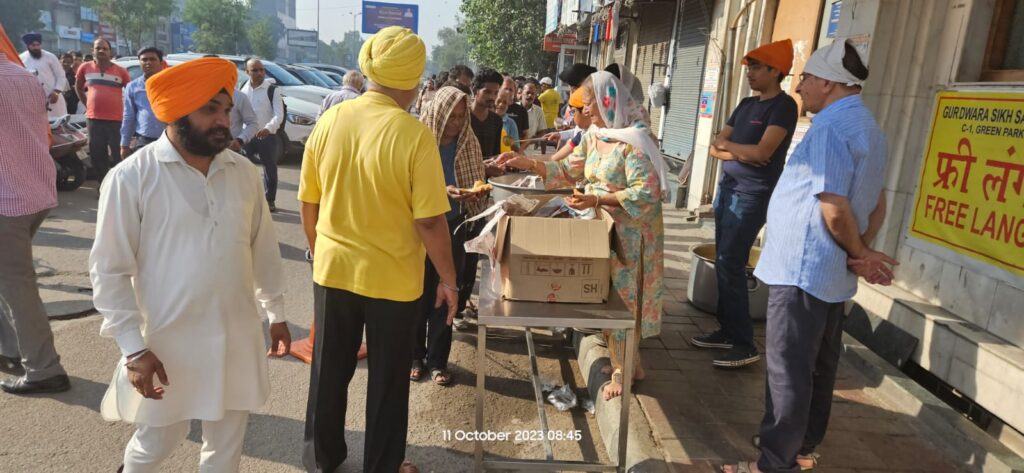 Breakfast Langar at Yusuf Sarai Gurudwara on 11.Oct.2023