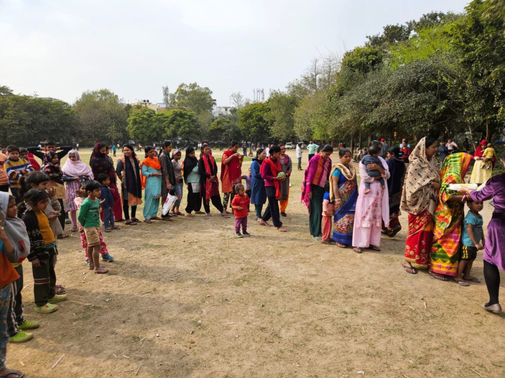 Sanitary Pads Distribution at DDA Park Shahpur Jat in Association with SHO Hauzkhas on 25.02.2024